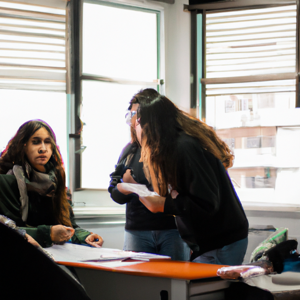 Estudiantes de periodismo trabajando en una sala de redacción en Buenos Aires